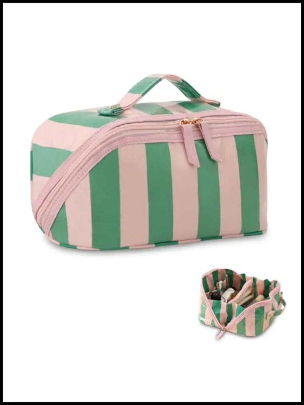 Clear Coated Travel Makeup Bag with Compartments Waterproof